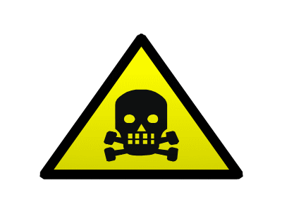 Animated Warning Sign: Caution Toxic Hazard