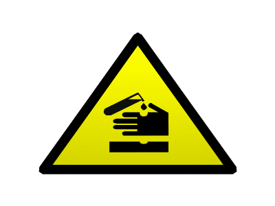 Animated Warning Sign: Corrosive