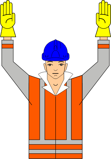 Construction hand signal movement, Danger