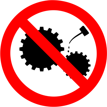 Do Not Oil or Clean Machine Whilst in Motion