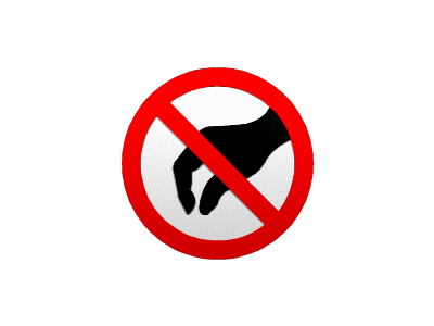Animated Prohibitory Signs: Do Not Touch sign