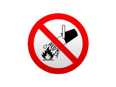 Do not extinguish with water