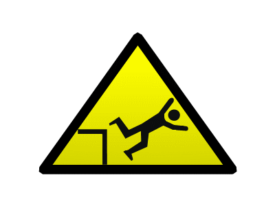 Animated Warning Sign: Drop Below