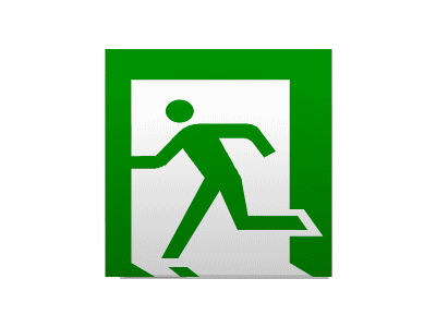 Animated Emergency Escape sign