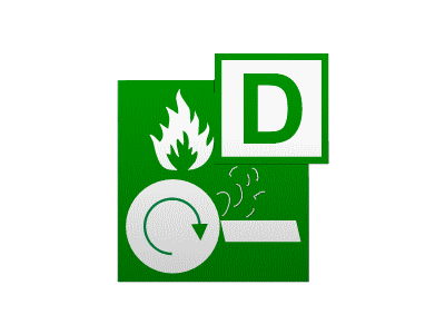 Animated Fire Class D sign