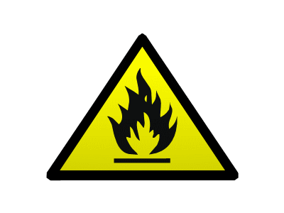 Animated Warning Sign: Flammable