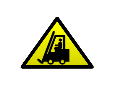 Animated Warning Sign: Forklift