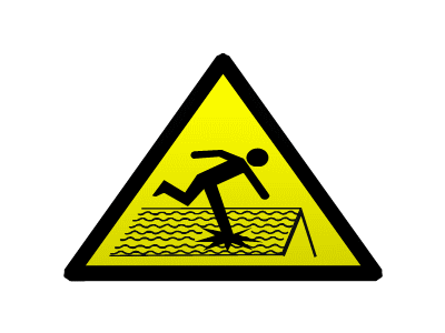 Animated Warning Sign: Fragile Roof