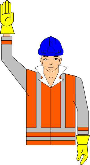Construction hand signal movement, General Signal - Stop