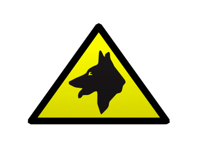 Animated Warning Sign: Guard Dog