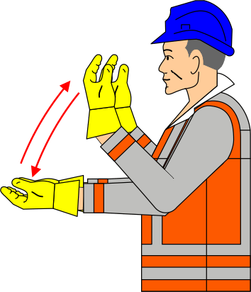 Construction hand signal movement, Horizontal Movements - Move Forwards