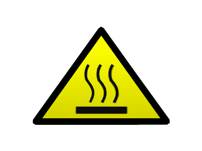 Animated Warning Sign: Hot Surface