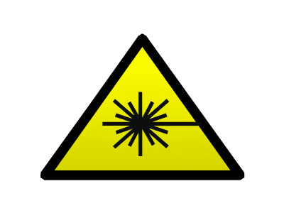 Animated Warning Sign: Laser Hazard