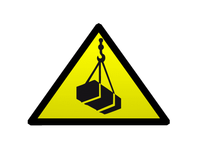 Animated Warning Sign: Look Out for Overhead Loads