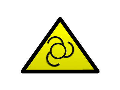 Animated Warning Sign: Machinery Hazard