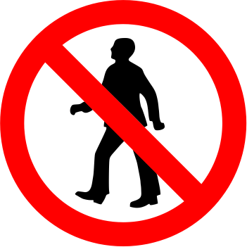 No access for Pedestrians