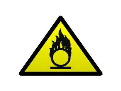 Animated Warning Sign: Oxidising Agent