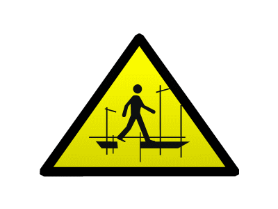 Animated Warning Sign: Scaffolding Incomplete