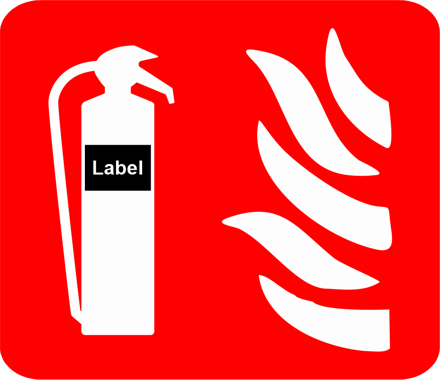 Types of Fire Extinguishers Label Black