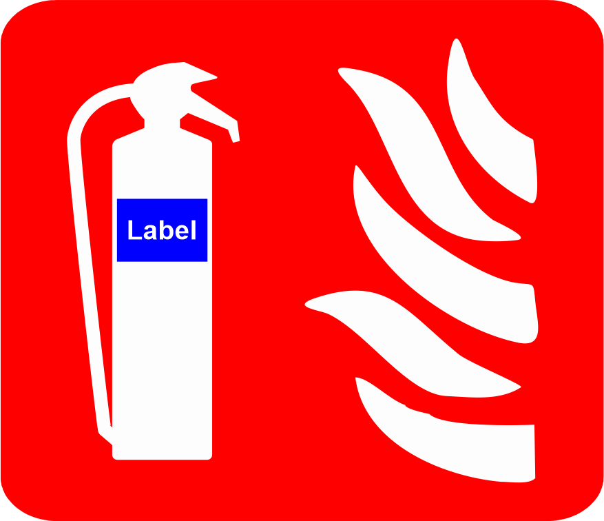 Types of Fire Extinguishers Label Blue