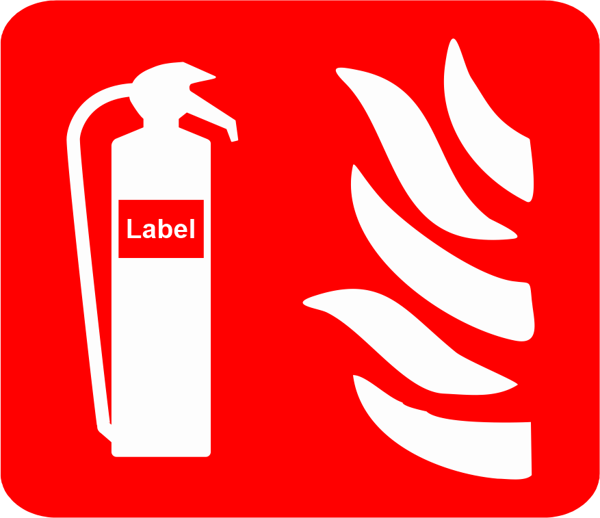 Types of Fire Extinguishers Label Red