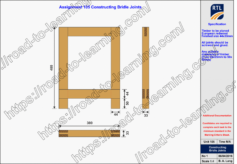 6219 Unit 105 Constructing bridle joints
