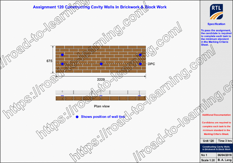 6219 Unit 120 Constructing cavity walls in brickwork and block work