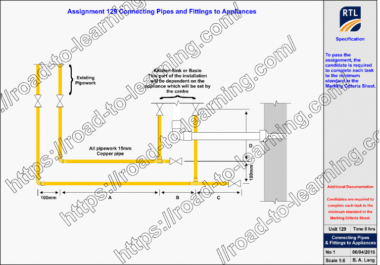 6219 Unit 129 Connecting pipes and fittings to appliances